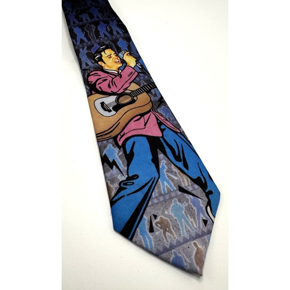 Vintage Tie 1993 Ralph Marlin Elvis Presley "Jailhouse Elvis" Necktie USA Made